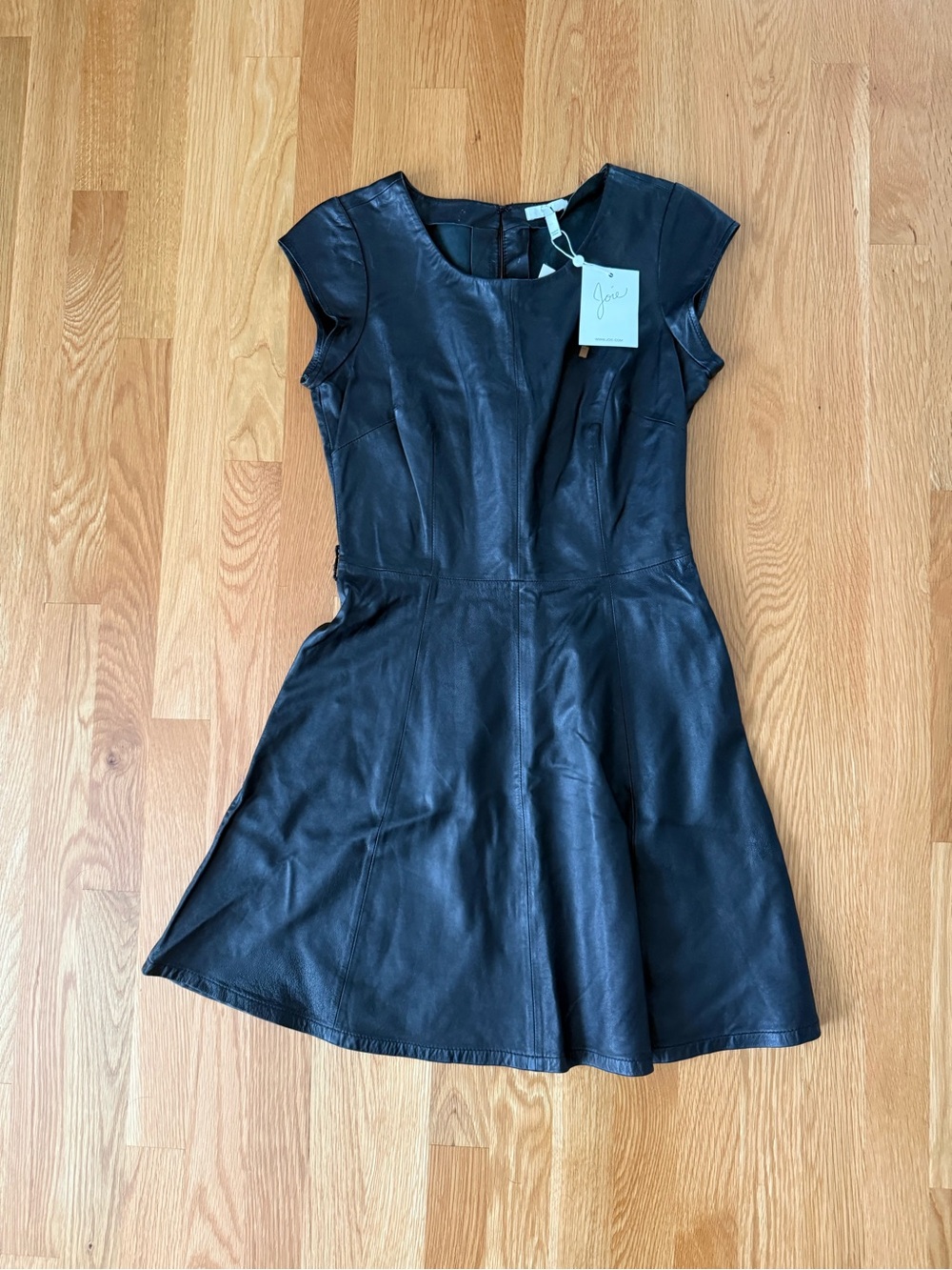 NWT Joie Fit and Flare Real Leather Mini Dress Size S